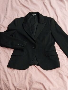 Express Black Women's Single-Button Tailored Blazer